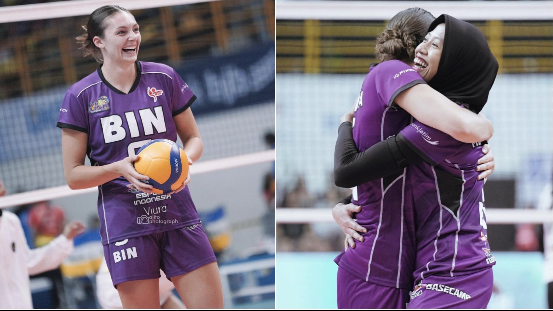 Kolase foto Megawati Hangestri dan Kara Bajema