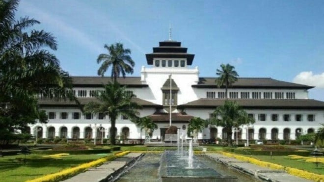 Ilustrasi Gedung Sate Bandung, Jawa Barat.