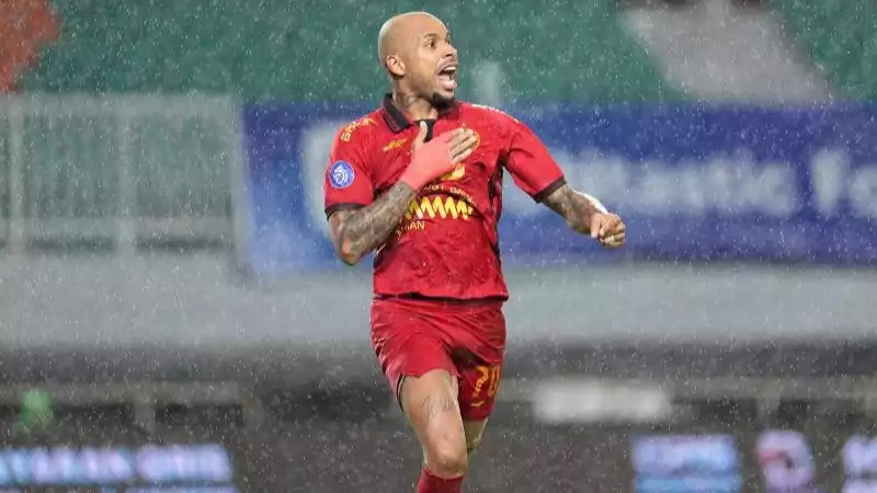 Gustavo Almeida mencetak gol di laga Persija Jakarta vs Borneo FC