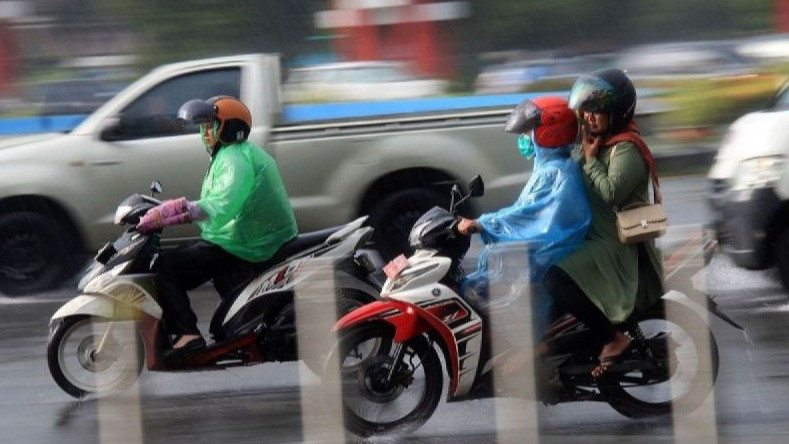 Ilustrasi hujan lebat.