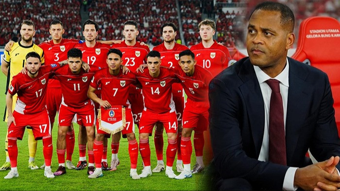 Kolase foto Patrick Kluivert dan Pemain Timnas Indonesia