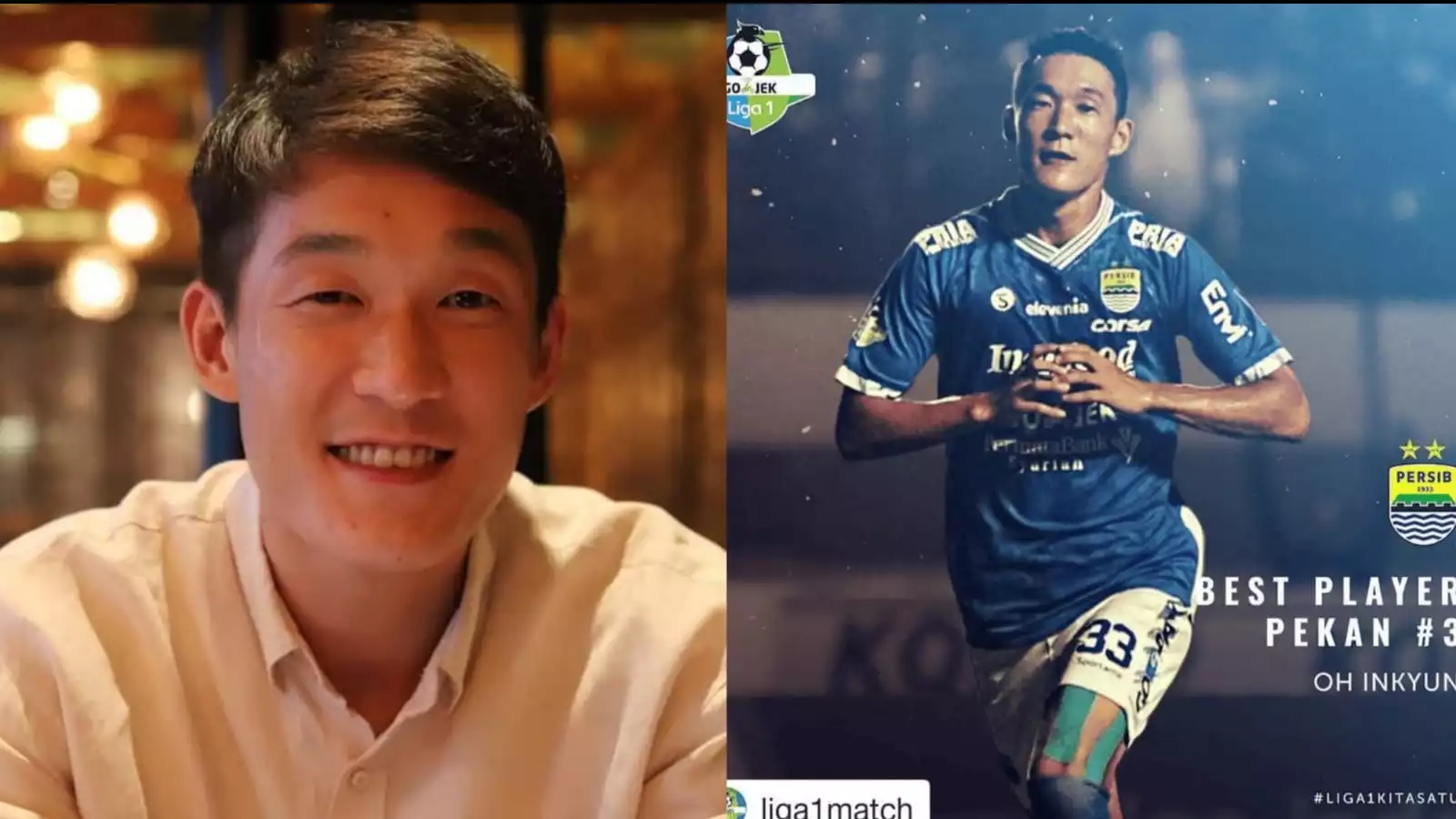 Kolase foto oh in-kyun.  Ahjussi  Persib Bandung