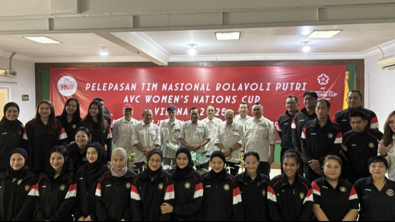 Pelepasan tim nasional voli putri Indonesia menuju AVC Nations Cup 2025