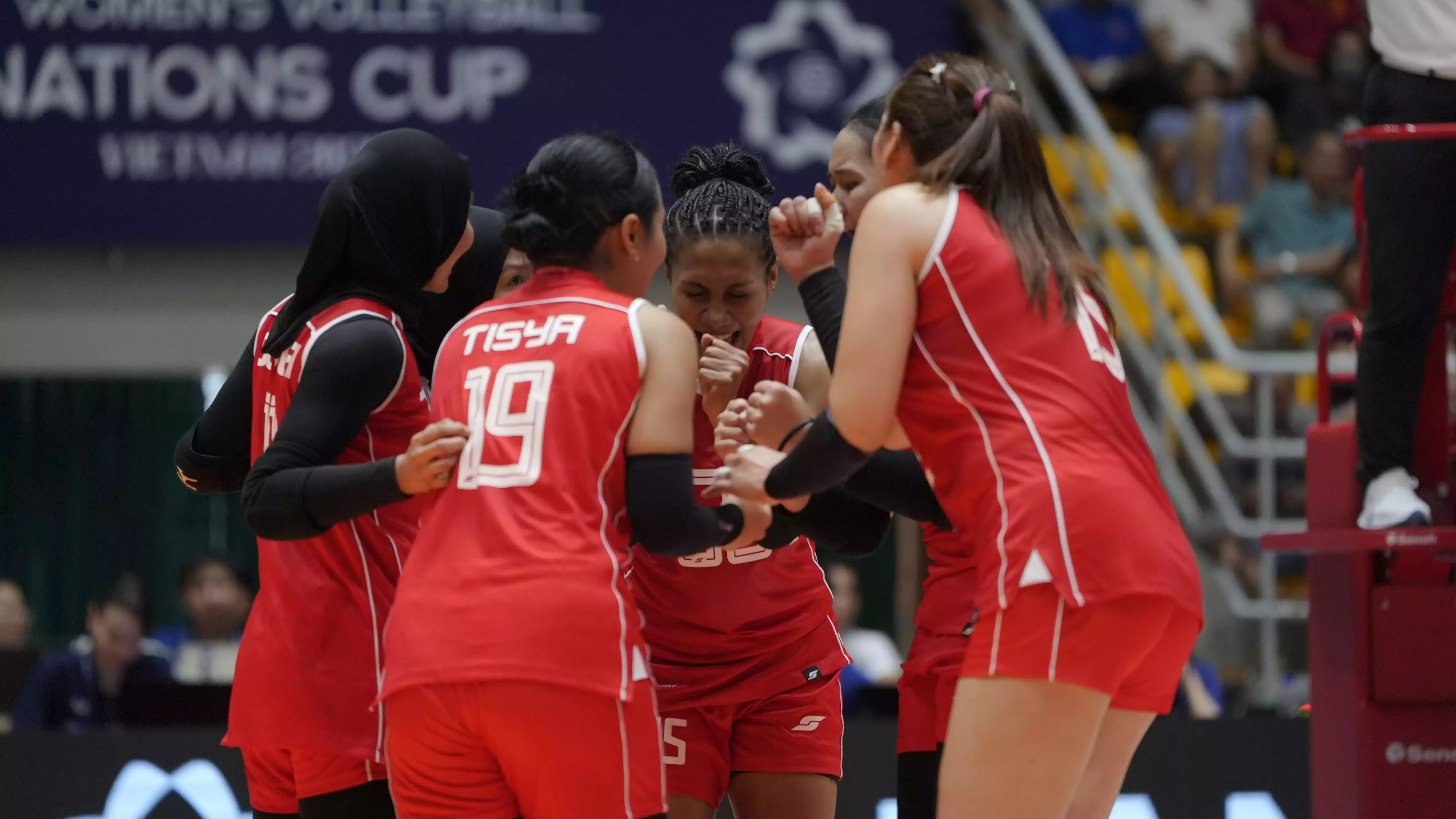 Timnas Voli Putri Indonesia saat Menghadapi Iran di AVC Nation Cup 2025