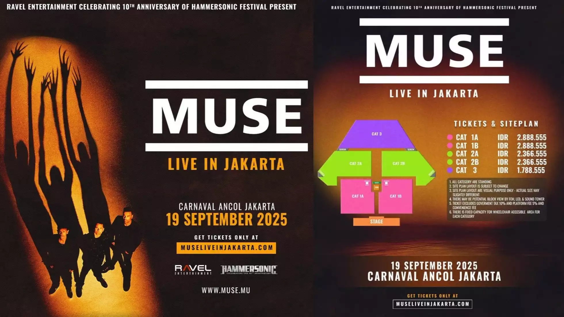 Muse Kembali ke Jakarta Setelah 18 Tahun: Tiket Konser di Carnaval Ancol Dibuka 16 Juni 2025