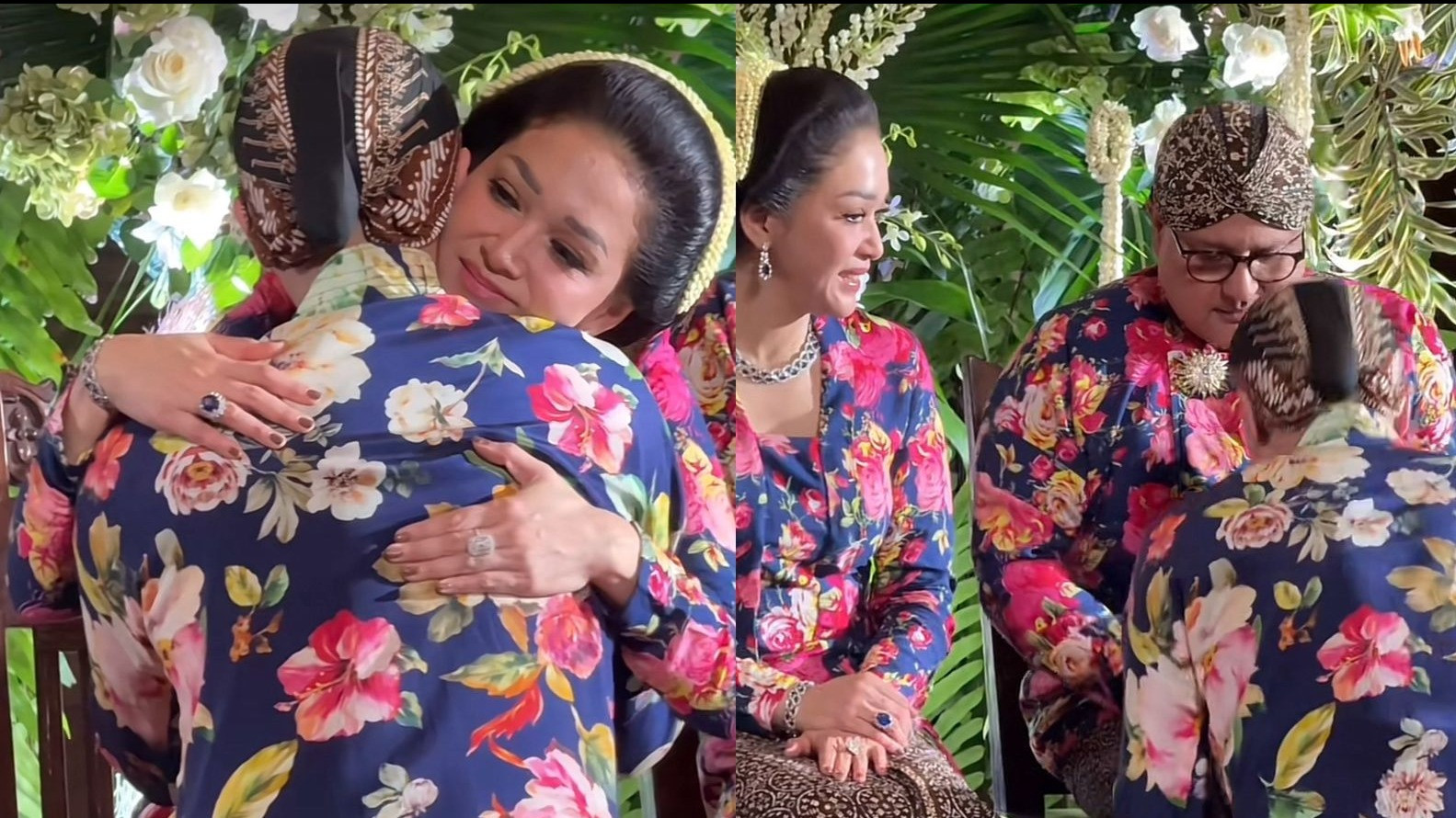 Momen siraman Al Ghazali ke Maia Estianty dan Irwan Mussry