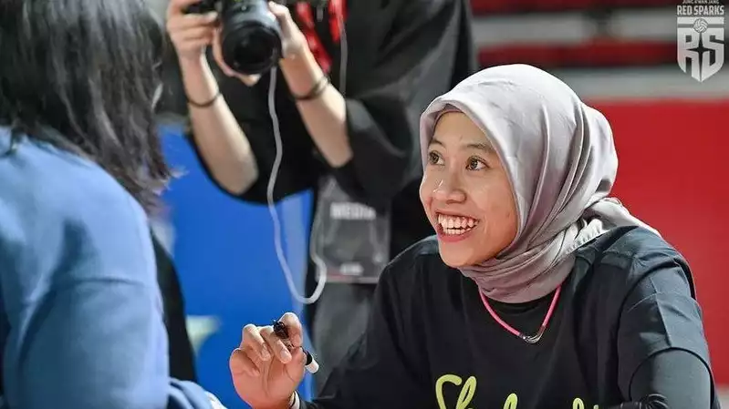 Megawati Hangestri saat masih bermain di Red Sparks