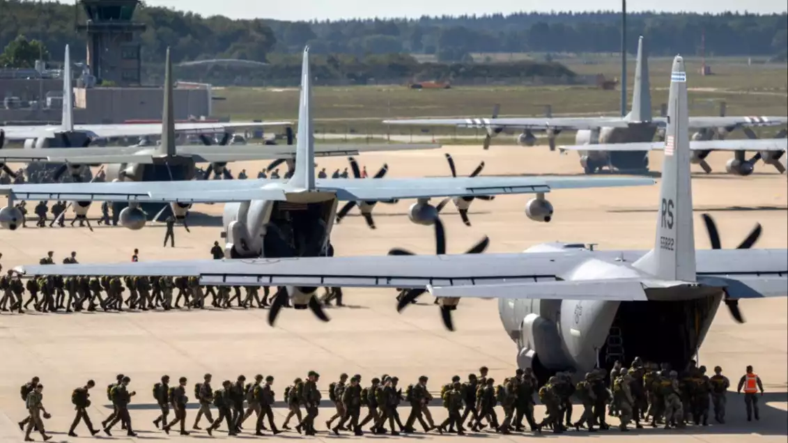 Ilustrasi pangkalan udara Amerika Serikat