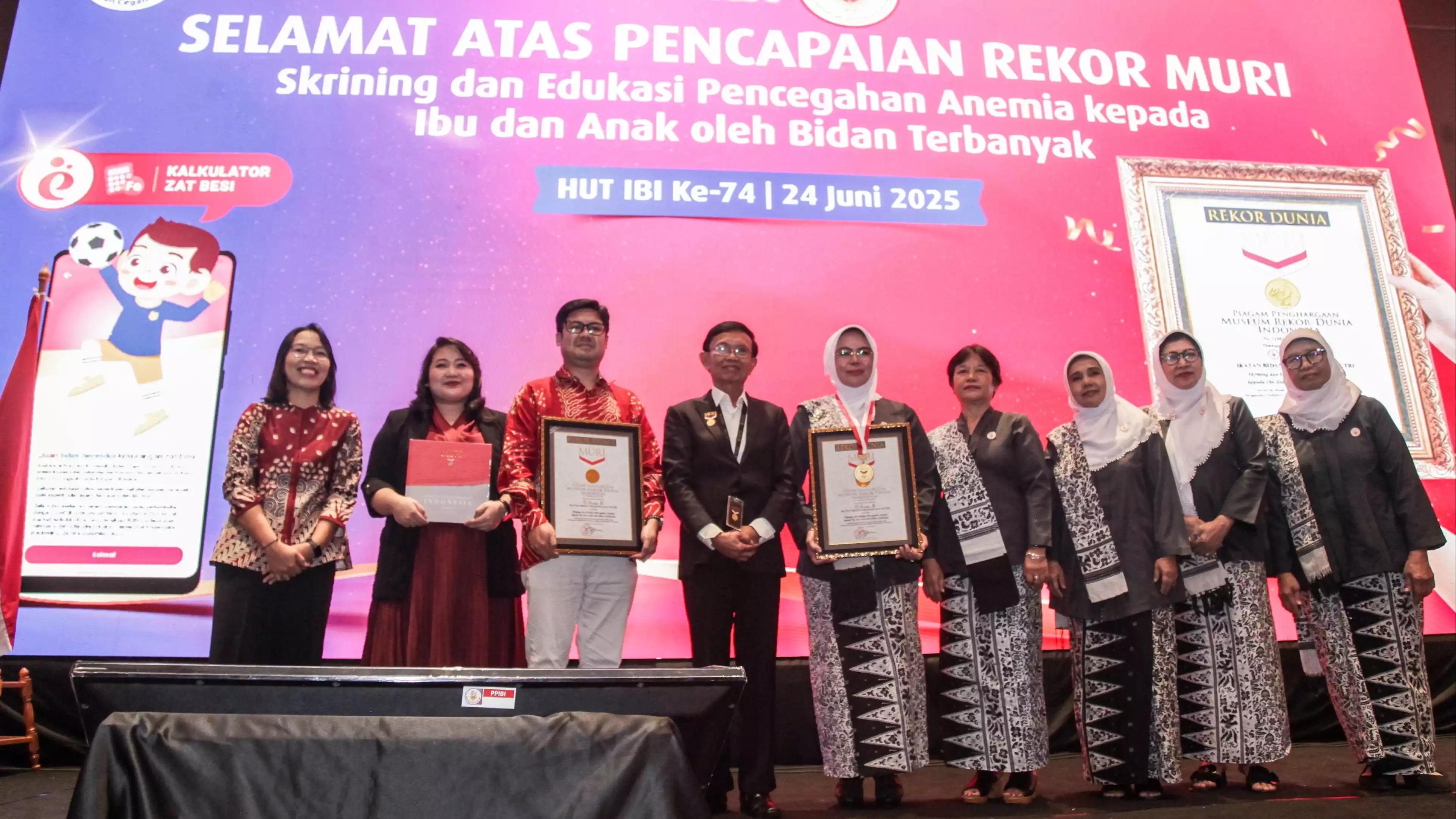 IBI Pecahkan Rekor MURI Skrining dan Edukasi Pencegahan Anemia Pada Ibu dan Anak