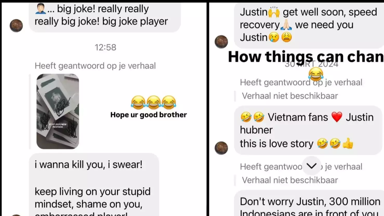Unggahan Justin Hubner soal ancaman pembunuhan