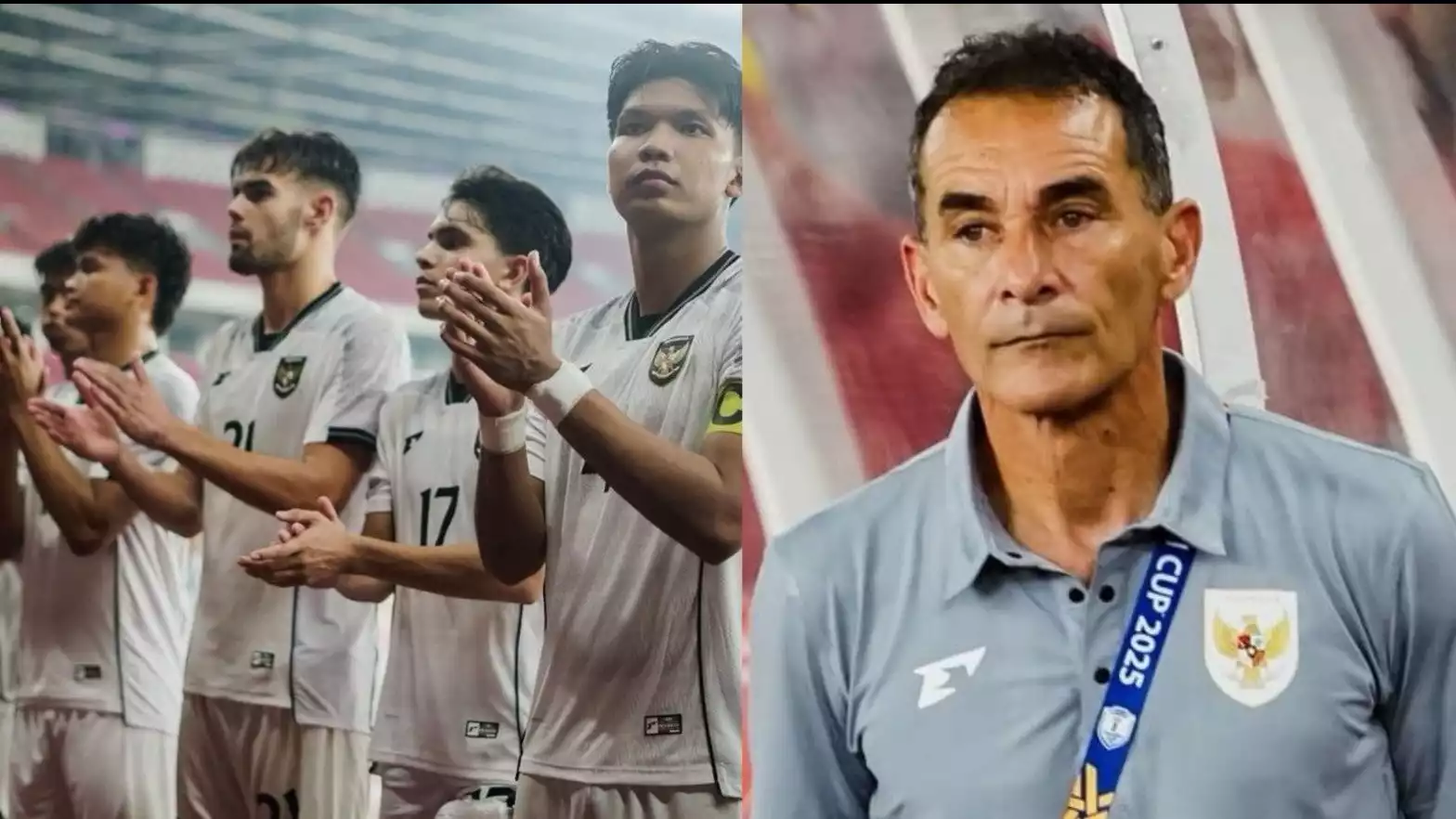 Kolase Gerald Vanenburg dan pemain Timnas Indonesia U-23