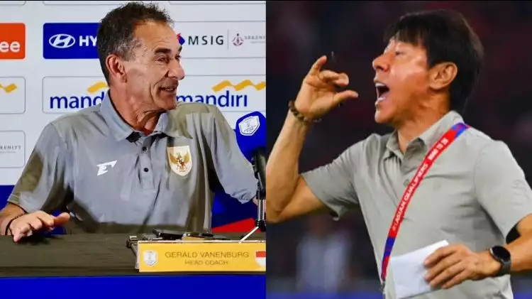 Pelatih Timnas Indonesia U-23, Gerald Vanenburg dan Shin Tae-yong