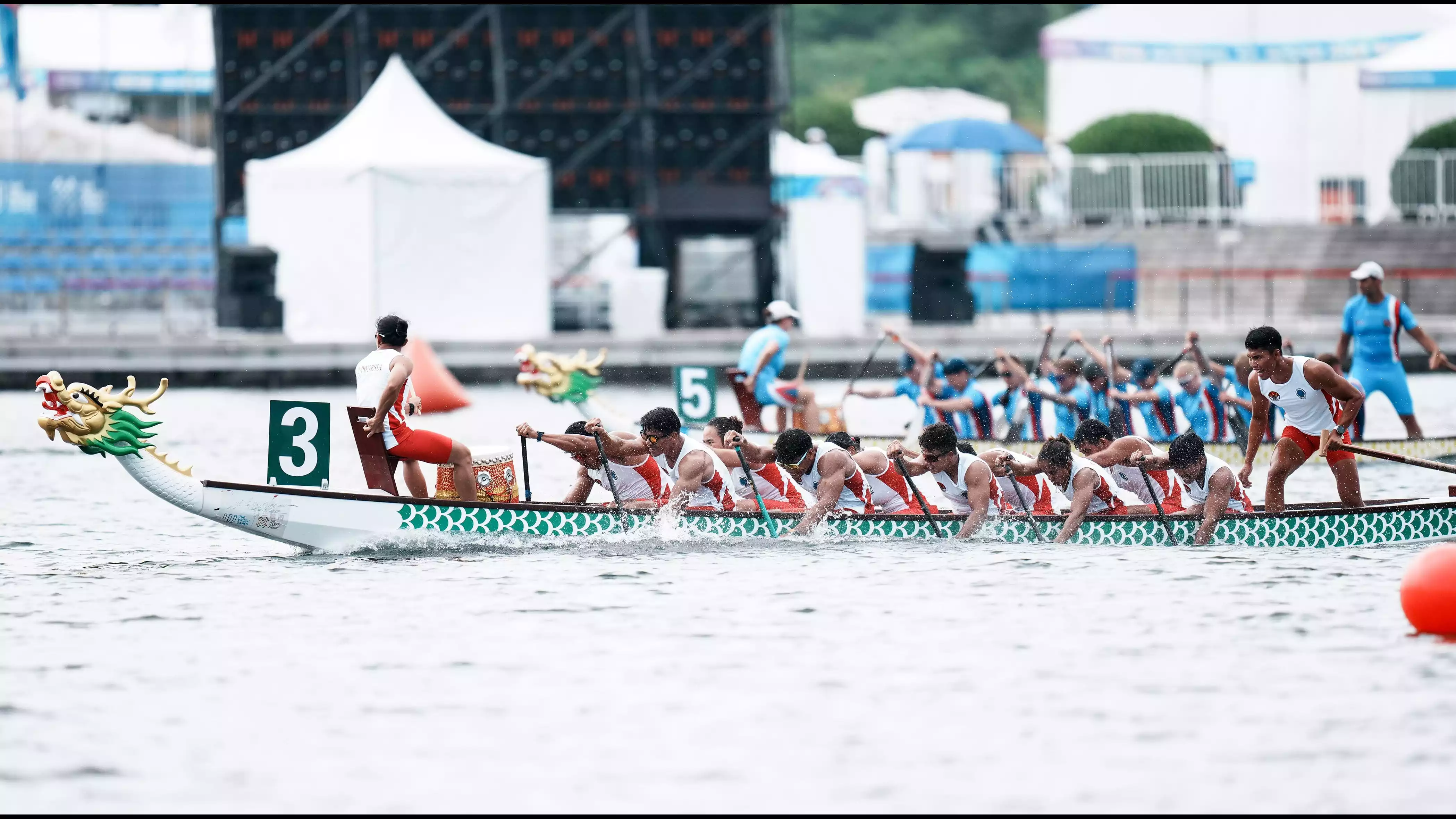 Tim perahu naga Indonesia di The World Games 2025, Chengdu, China.