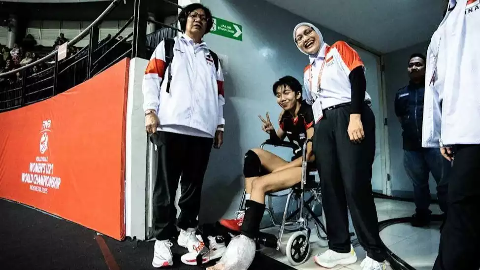 Hitter Timnas Voli Putri Indonesia U-21, Kadek Diva yang Mengalami Cedera saat Menghadapi Puerto Rico