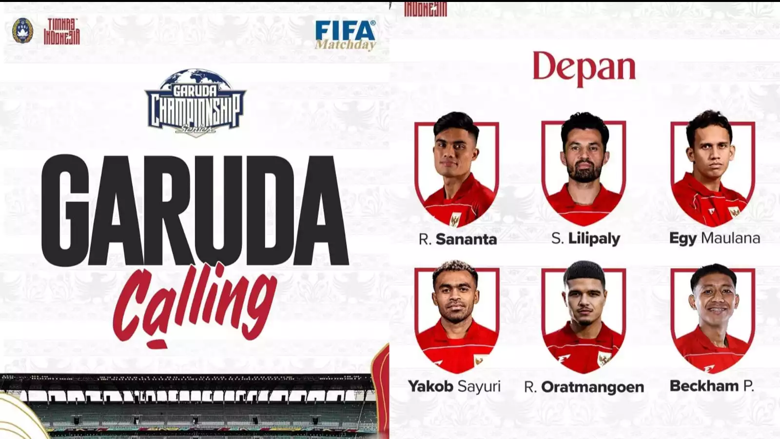 Garuda Calling untuk FIFA Matchday September