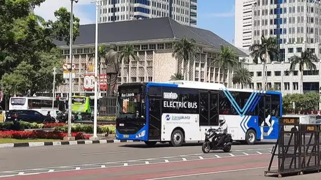 Ilustrasi bus TransJakarta.