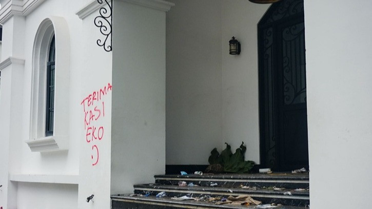 Rumah Eko Patrio usai dijarah, Minggu (31/8/2025)