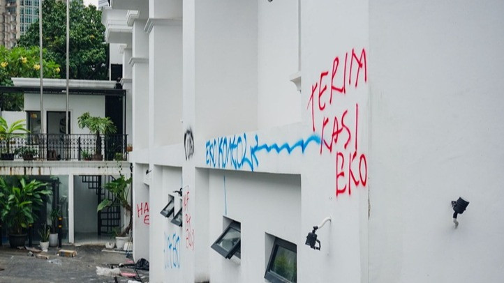 Rumah Eko Patrio usai dijarah, Minggu (31/8/2025)