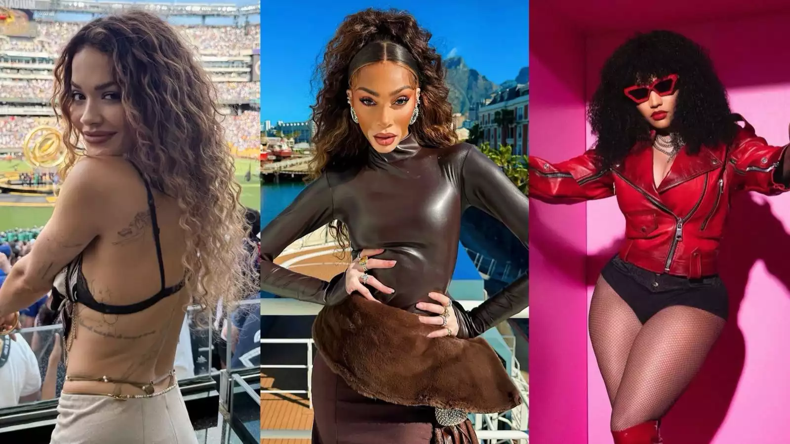 Kolase foto Rita Ora, Winnie Harlow, dan Nicki Minaj