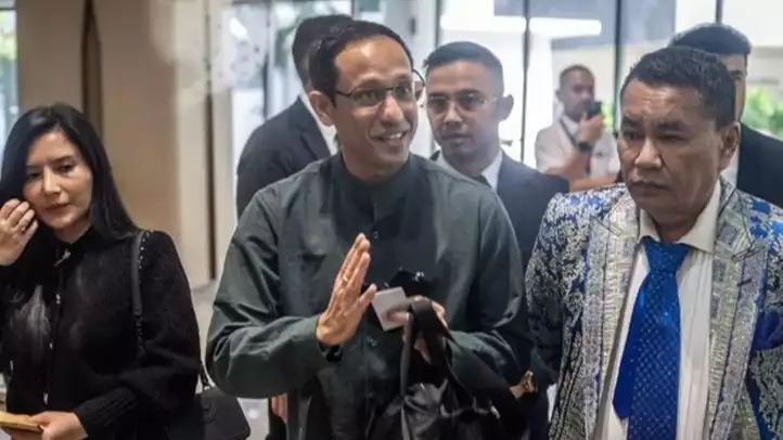Mantan Mendikbudristek Nadiem Makarim di Kejagung, Kamis (4/9/2025)