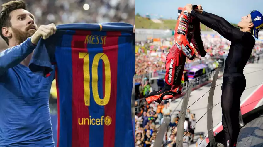 Marc Marquez tiru gaya selebrasi Lionel Messi di MotoGP San Marino 2025