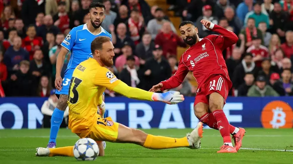 Mohamed Salah cetak gol di laga Liverpool kontra Atletico Madrid