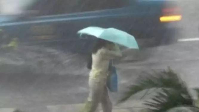 Ilustrasi hujan lebat.