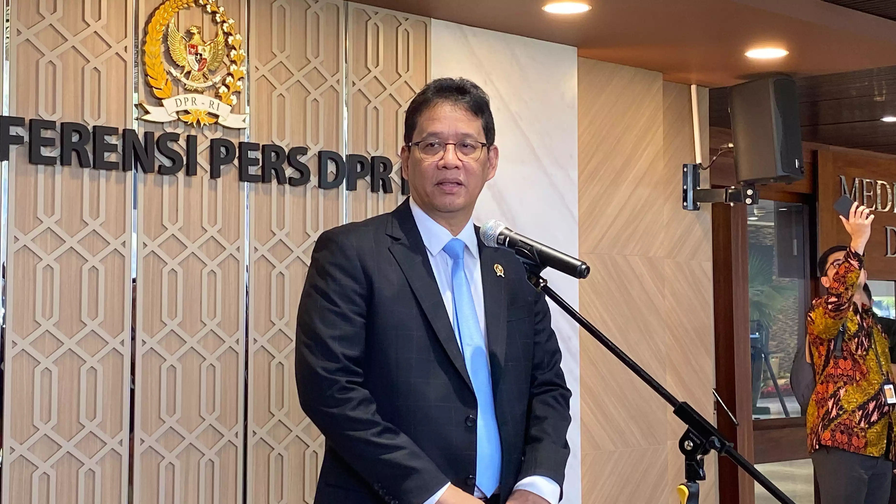 Menteri Keuangan (Menkeu) Purbaya Yudhi Sadewa di Gedung DPR, Jakarta Pusat, Selasa (23/9/2025).