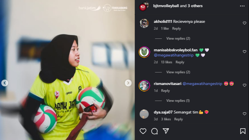 Fans Manisa BBSK dukung Megawati Hangestri di Bank Jatim