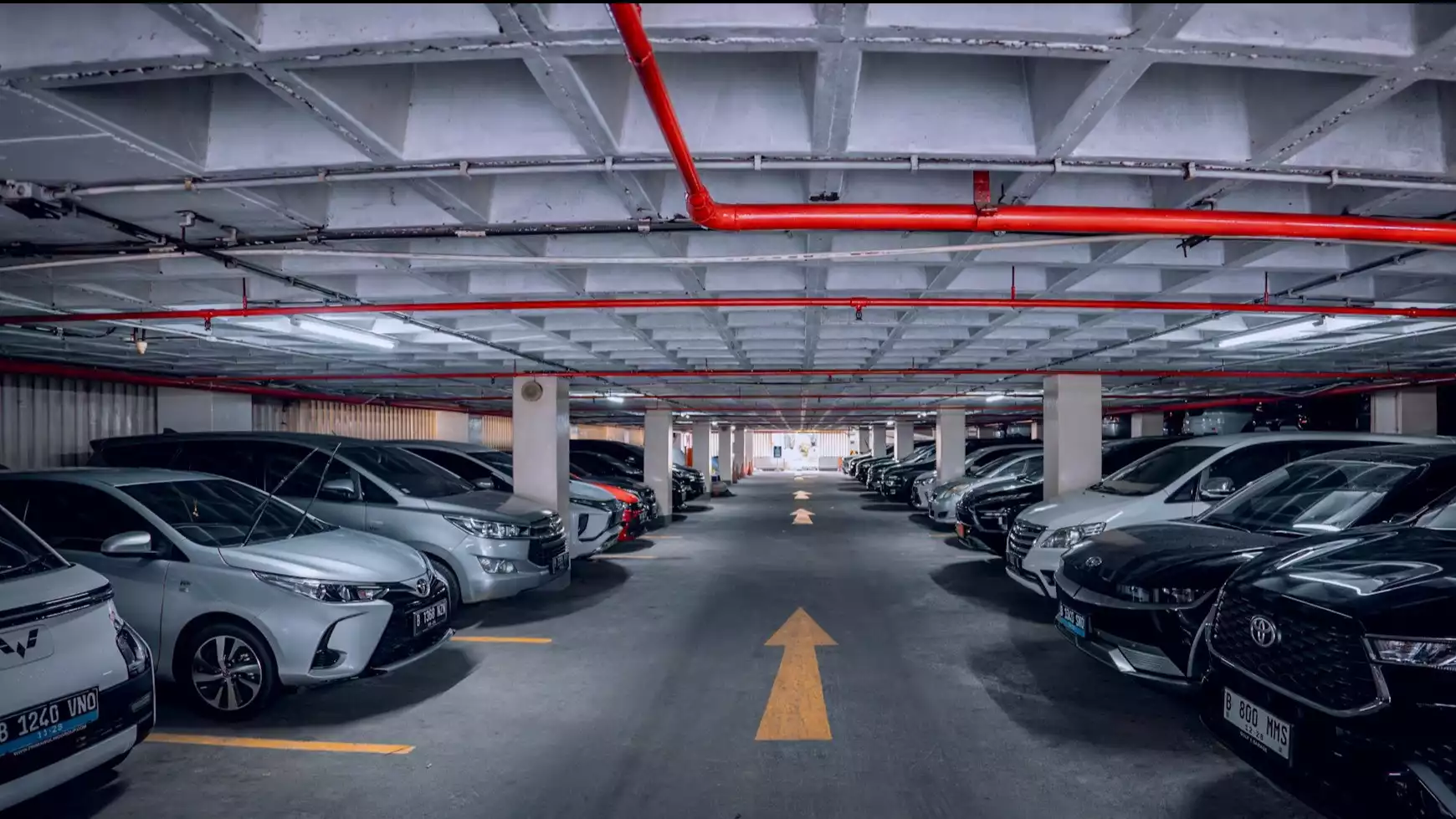 ilustrasi parkiran mobil