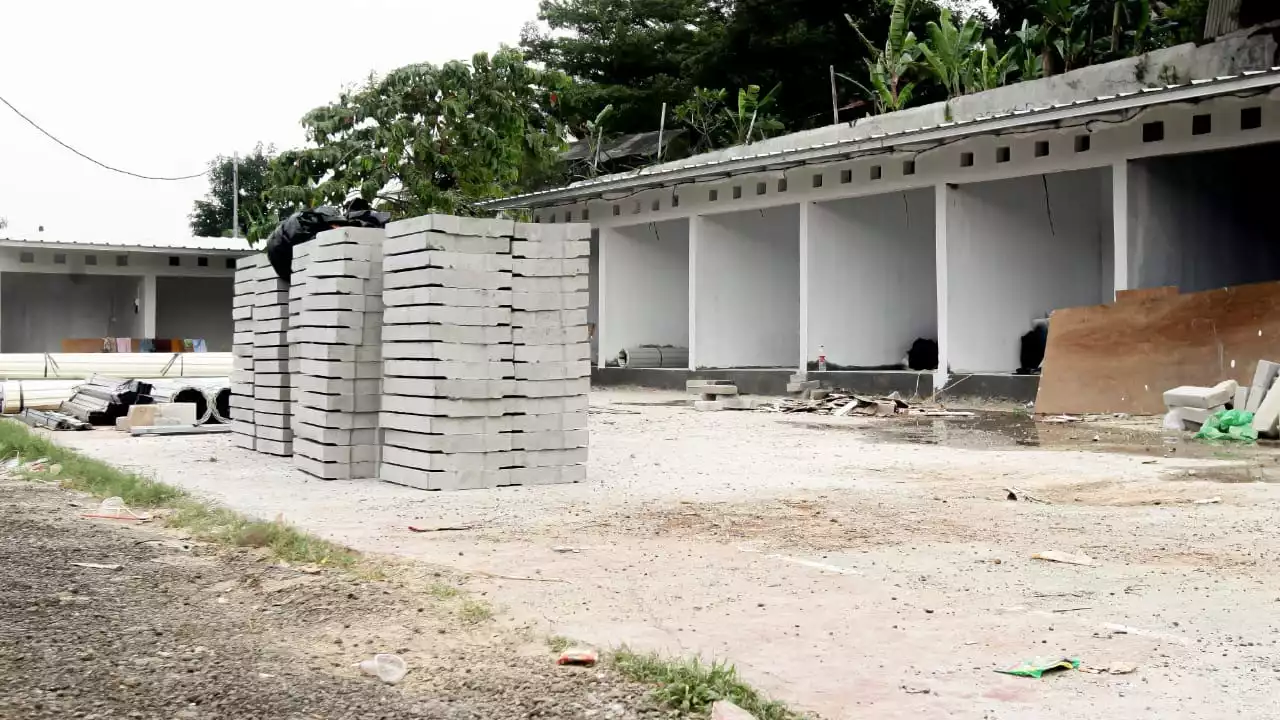Lahan Relokasi Pasar Barito di Lenteng Agung Masih Tahap Pembangunan, Sekitar 100 Kios Sudah Dibangun