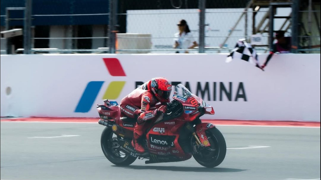 Pembalap Ducati Lenovo, Marc Marquez di MotoGP Mandalika 2025