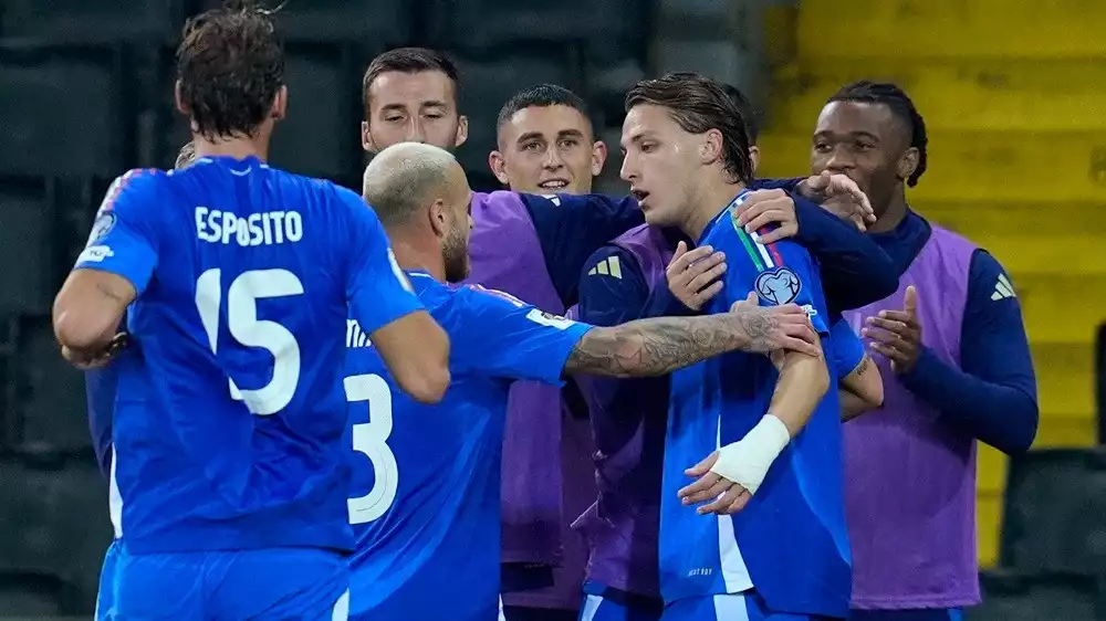 Timnas Italia rayakan gol Mateo Retegui