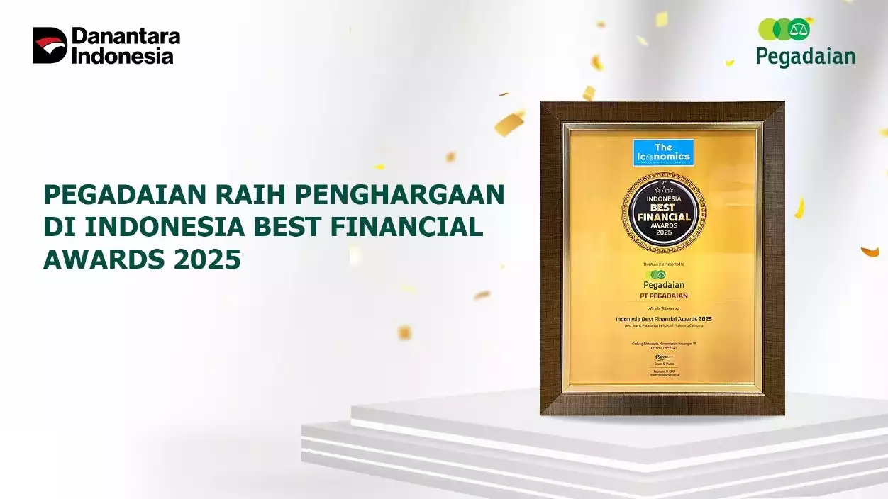 Pegadaian raih penghargaan di Indonesia Best Financial Award 2025.