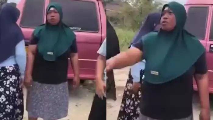 Ibu Vina, tetangga Melda Safitri yang terekam dalam video viral