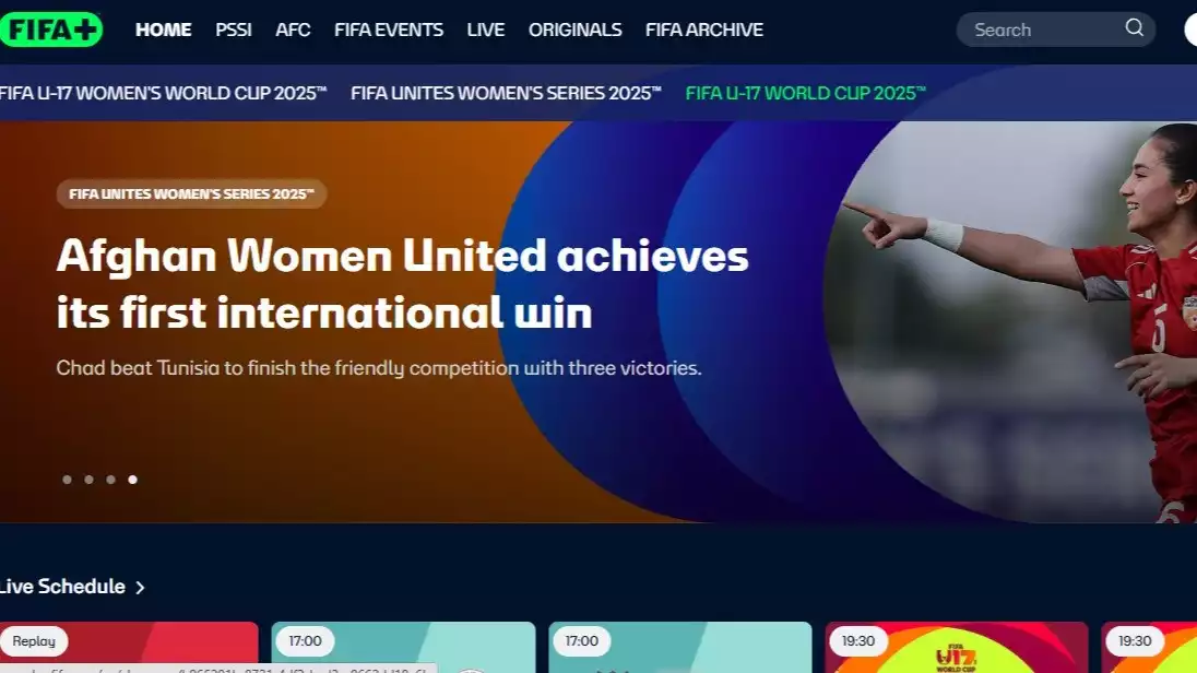 Laman FIFA+ untuk Piala Dunia U-17 2025