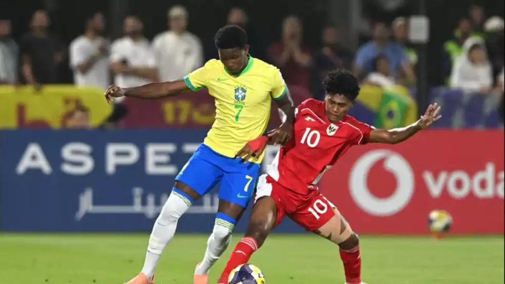 Timnas Indonesia U-17 saat hadapi Brasil U-17 di Piala Dunia U-17 2025