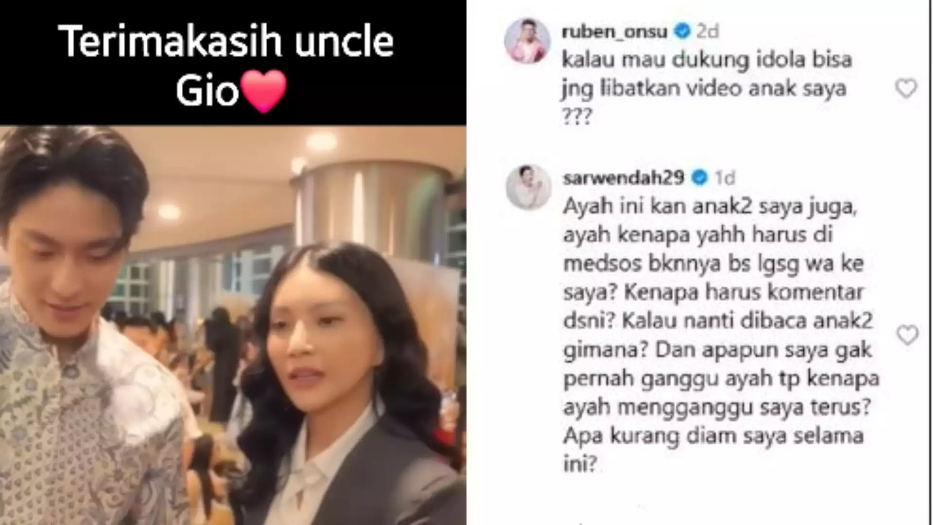 komentar Ruben Onsu di akun fanbase Sarwendah