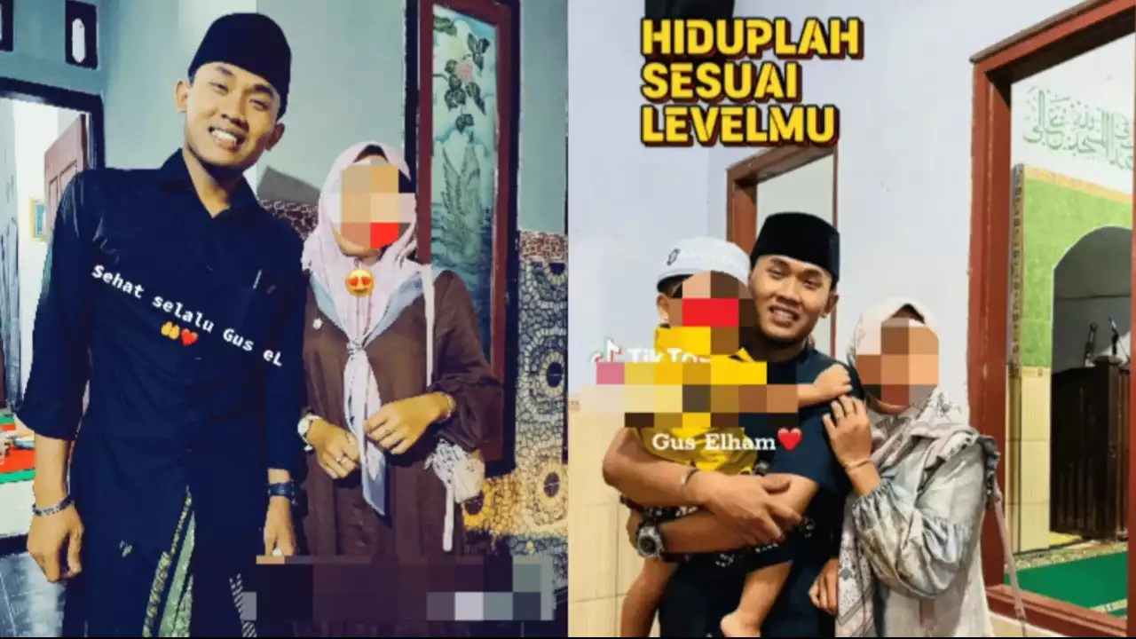 Potret Gus Elham Yahya berpose dengan jemaah perempuan