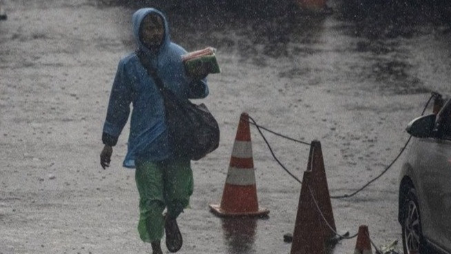 Ilustrasi hujan lebat.