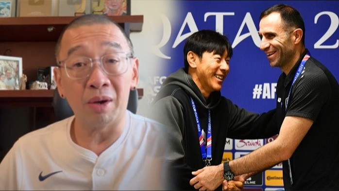 Kolase foto Coach Justin, Shin Tae-yong dan Timur Kapadze.