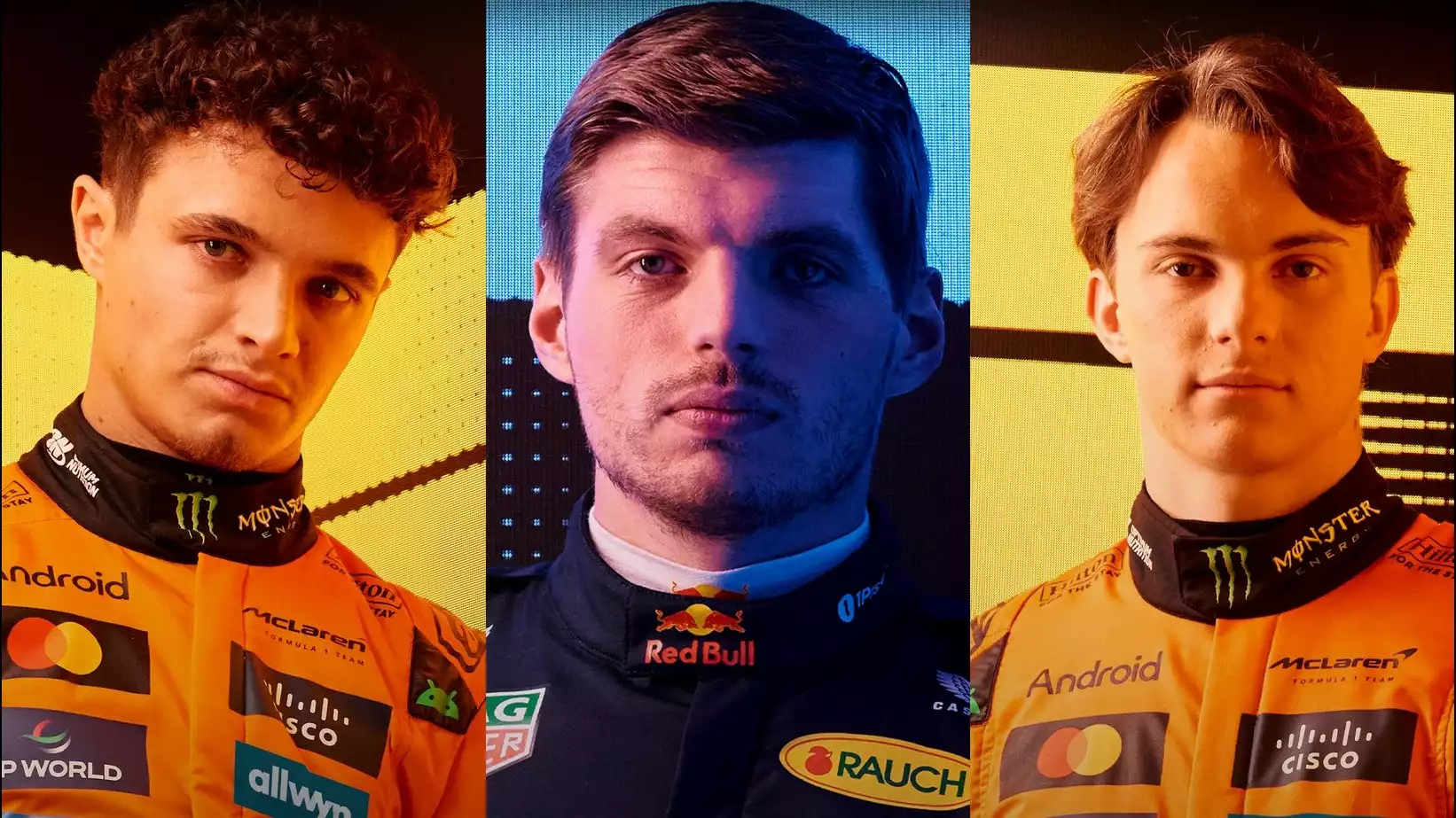 Lando Norris, Max Verstappen dan Oscar Piastri