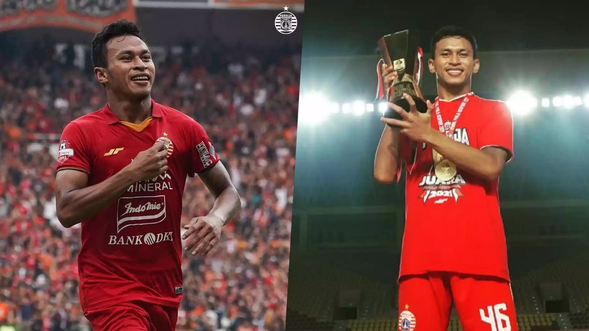 Osvaldo Haay saat berseragam Persija Jakarta | Osvaldo Haay ketika memegang trofi Piala Menpora 2021