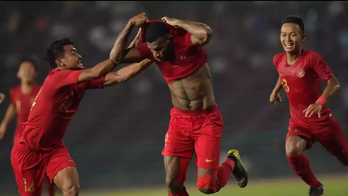 Marinus Wanewar saat main untuk Timnas Indonesia U-22