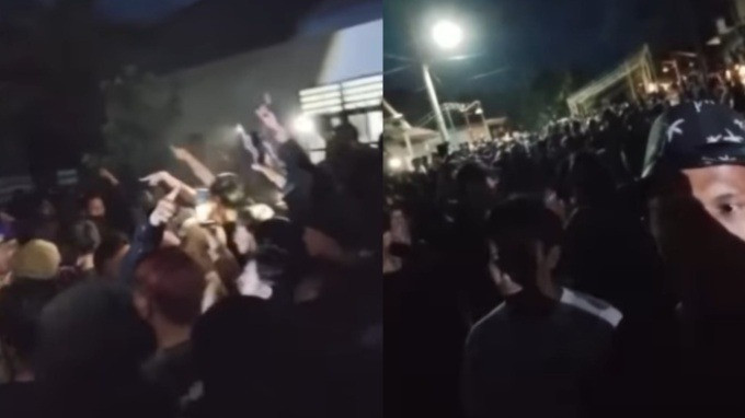 Momen mencekam massa geruduk rumah YouTuber Resbob atau Muhammad Adimas Firdaus