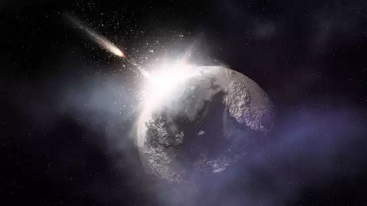 Ilustrasi hujan meteor jatuh