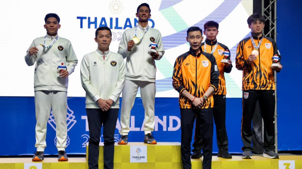 Alwi Farhan dan Moh Zaki Ubaidillah di final tunggal putra bulutangkis SEA Games 2025
            - galeri foto