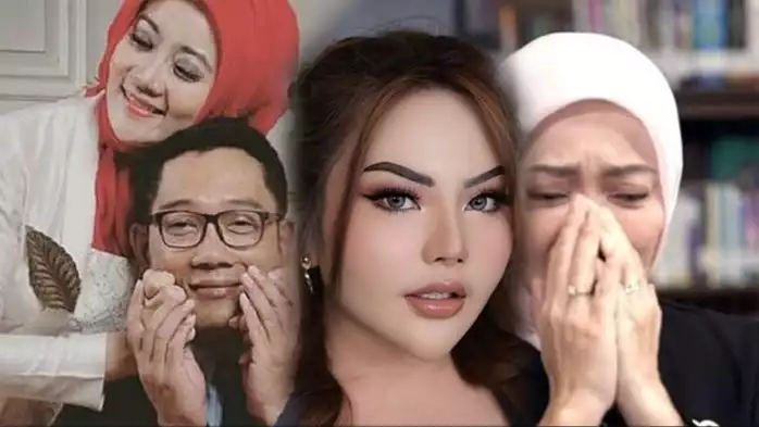 Kolase foto Ridwan Kamil, Atalia Praratya, dan Lisa Mariana