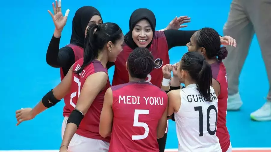 Megawati Hangestri bersama Timnas Voli Putri Indonesia di SEA Games 2025