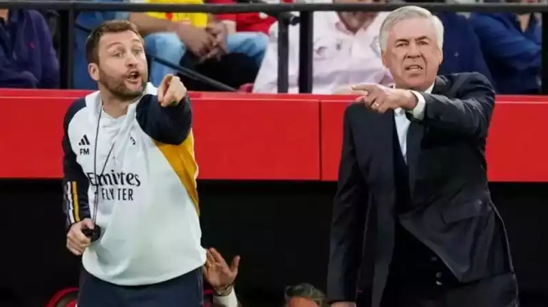 Davide Ancelotti dan pelatih Timnas Brasil Carlo Ancelotti